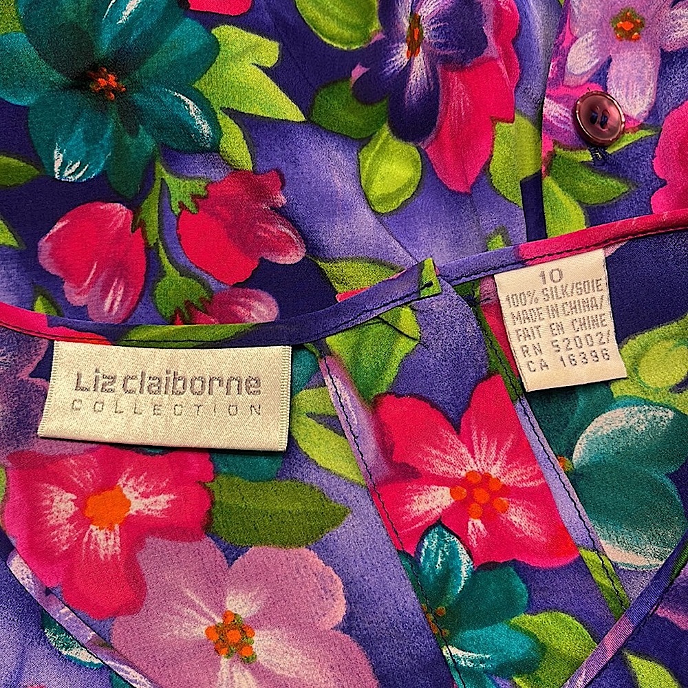 Silk Liz Claiborne suit blouse size 10 - Picture 5 of 5